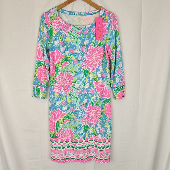 Lilly Pulitzer NWT Sophie UPF 50+ Shift Mini Dress Tropical Floral Size Small - Picture 2 of 11
